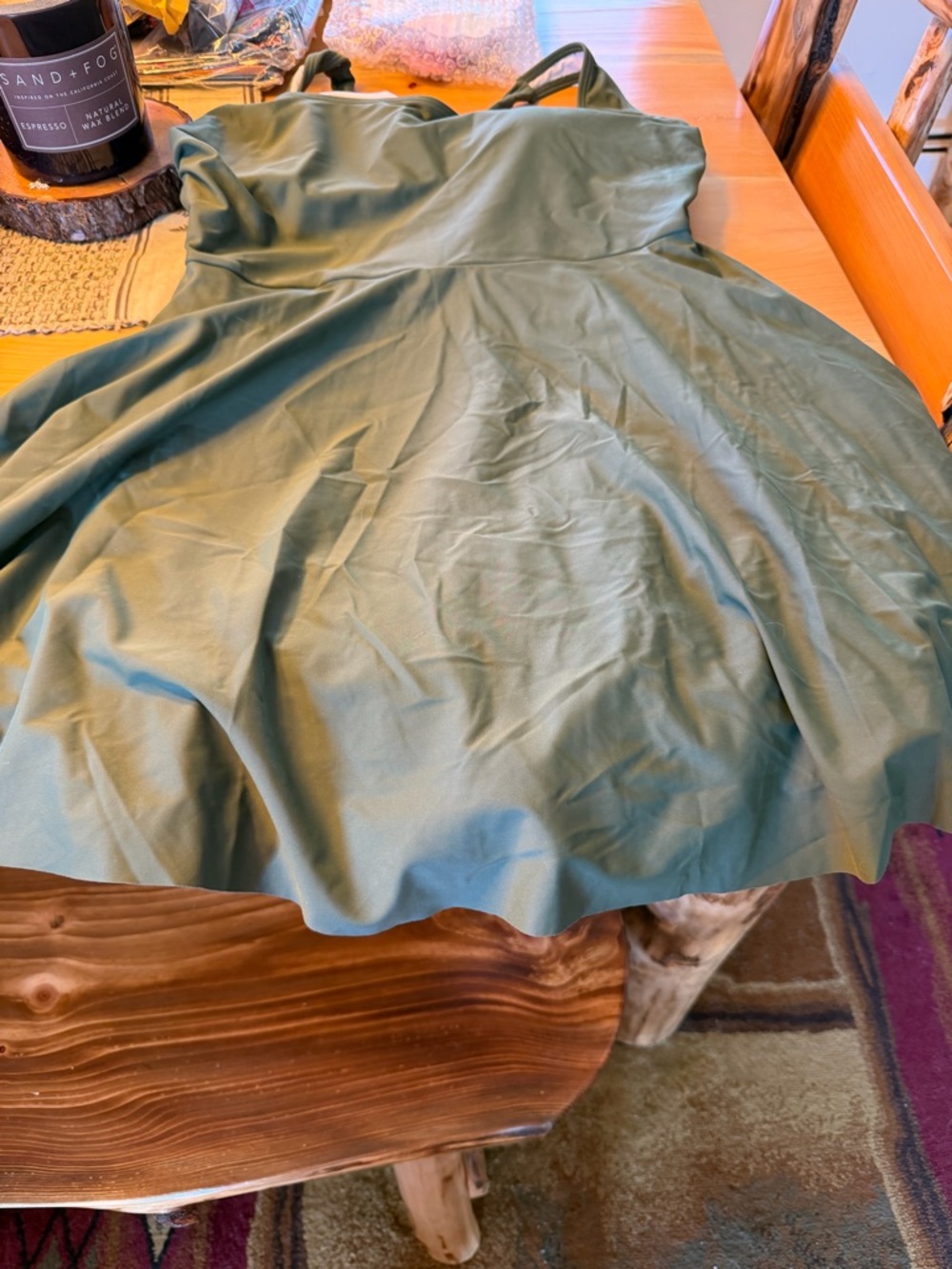 Olive Green One-Piece Swimdress - Women